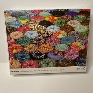 Difficult Donuts 1000 Piece Jigsaw Puzzle 28"X20" by Colorcraft - NEW/SEALED